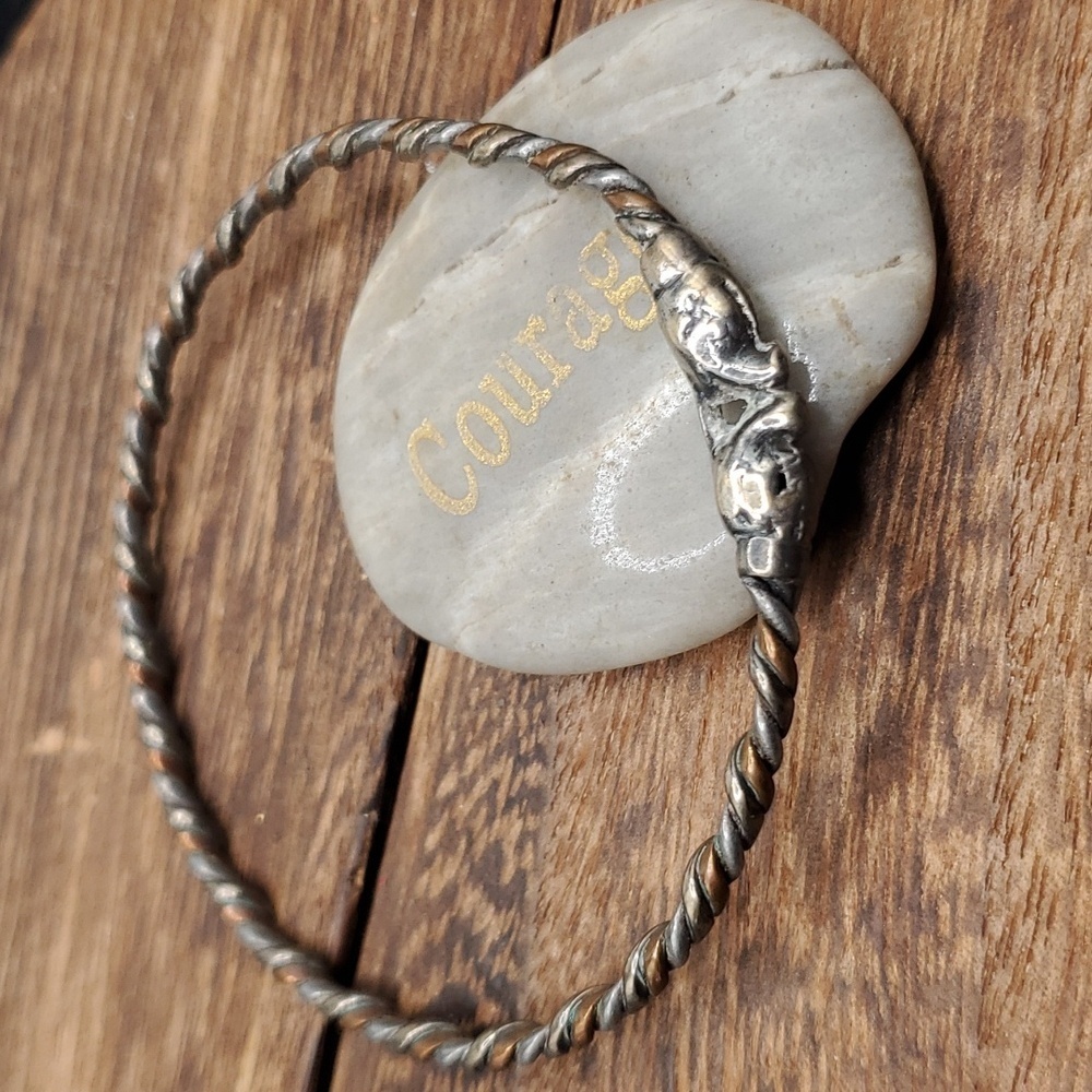 Winters raven‎ medieval sterling and bronze bracelet B2915